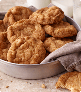 A tray filled with Cocoa Coated Snickerdoodles.