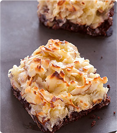 Two Coconut Almond Brownies.