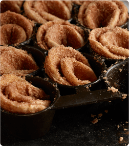 Several Pancake Cinnamon Buds on a platter.