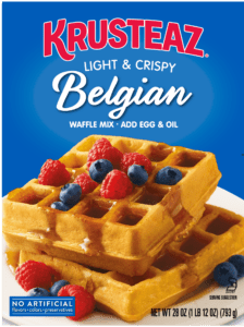 Box of Krusteaz Belgian Waffle Mix