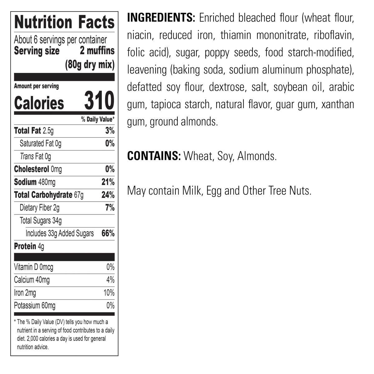 Almond Poppy Seed Muffin Krusteaz