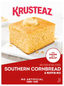 A box of Krusteaz Southern Cornbread and Muffin Mix.