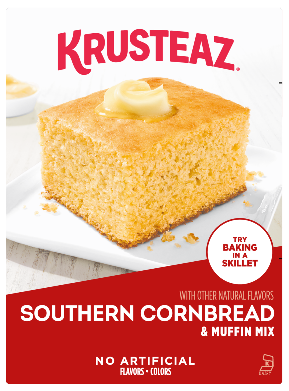 A box of Krusteaz Southern Cornbread and Muffin Mix.