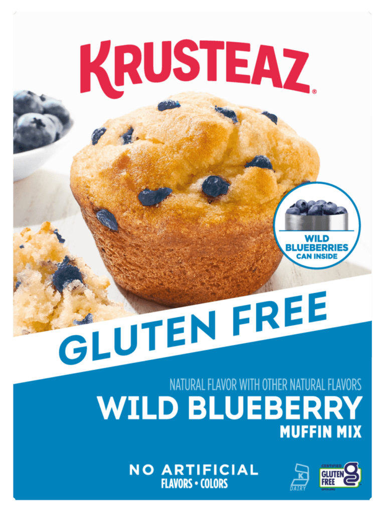 Box of Krusteaz Gluten Free Wild Blueberry Muffin Mix