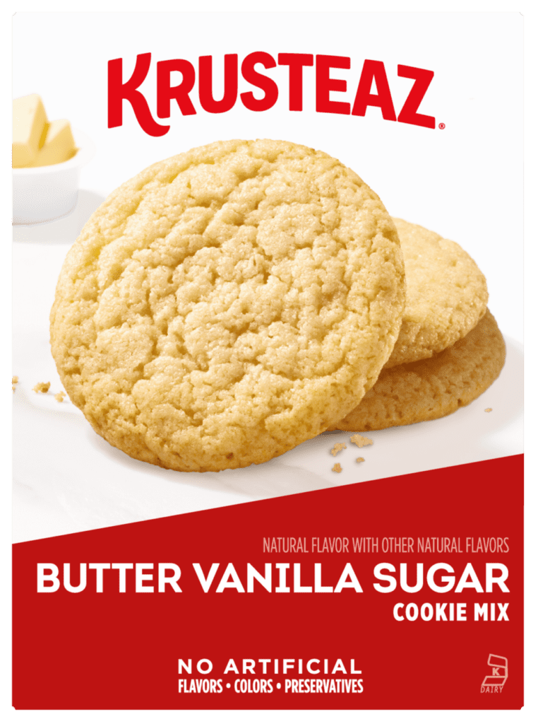 A box of Krusteaz Butter Vanilla Sugar Cookie Mix.