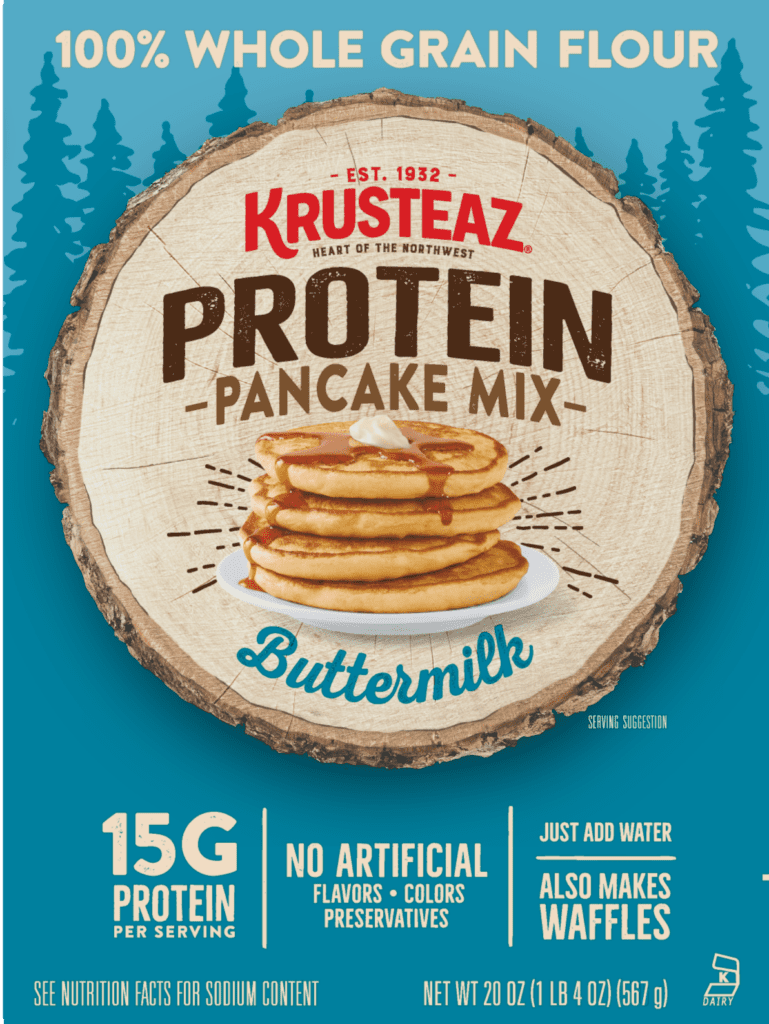 Box of Krusteaz Protein Buttermilk Pancake Mix