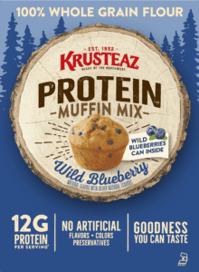 Box of Krusteaz Wild Blueberry Protein Muffin Mix