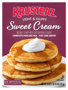 Box of Krusteaz Sweet Cream Pancake Mix.
