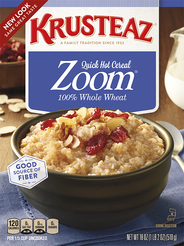A box of Krusteaz Zoom Quick Hot Cereal.
