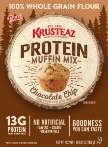Box of Krusteaz Chocolate Chip Protein Muffin Mix