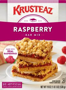 Box of Krusteaz Raspberry Bar Mix.