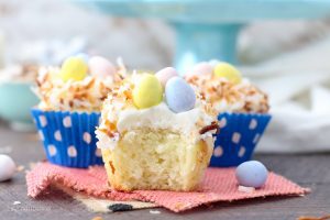 Coconut Lemon Bundt Cake made using Krusteaz Meyer Lemon Pound Cake