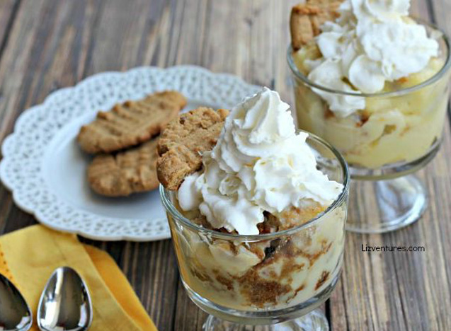 Double Peanut Butter Cookie Banana Pudding made using Krusteaz Double Peanut Butter Cookie Mix
