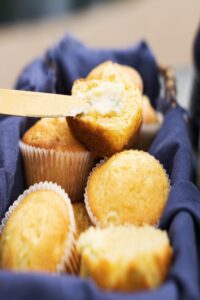 Elote Cornbread Muffins made by Sara Mellas using Krusteaz Sweet Corn Muffin & Cornbread Mix