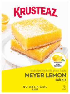A box of Krusteaz Meyer Lemon Bar Mix.