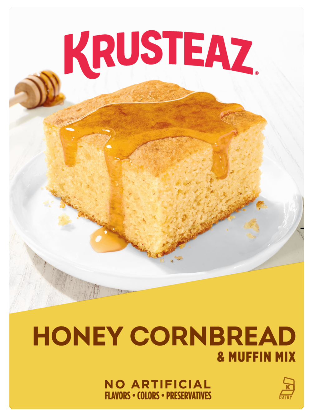 Box of Krusteaz Honey Cornbread and Muffin Mix.