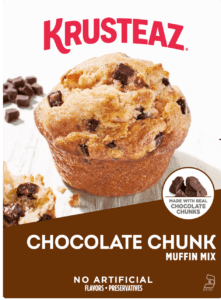 Box of Krusteaz Chocolate Chunk Muffin Mix.