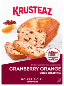 Box of Krusteaz Cranberry Orange Quick Bread Mix.