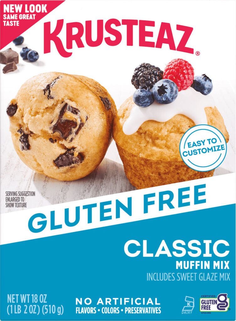 Box of Krusteaz Gluten Free Classic Muffin Mix.