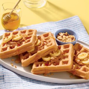 Krusteaz Peanut Butter and Banana Waffles
