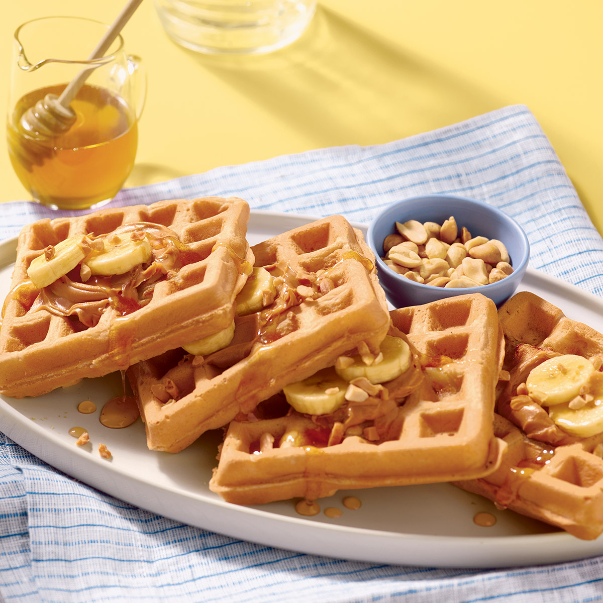 Krusteaz Peanut Butter and Banana Waffles